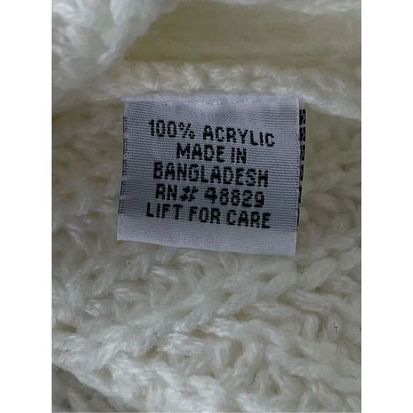 T4 Boho Caren Sport Knit Sweater Open Weave Pullover Long Sleeve Cream - Picture 5 of 5